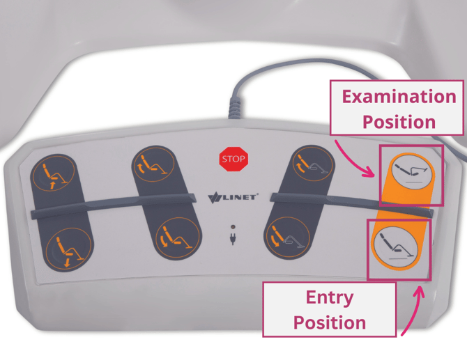 Graciella entry & examination position w/ arrows