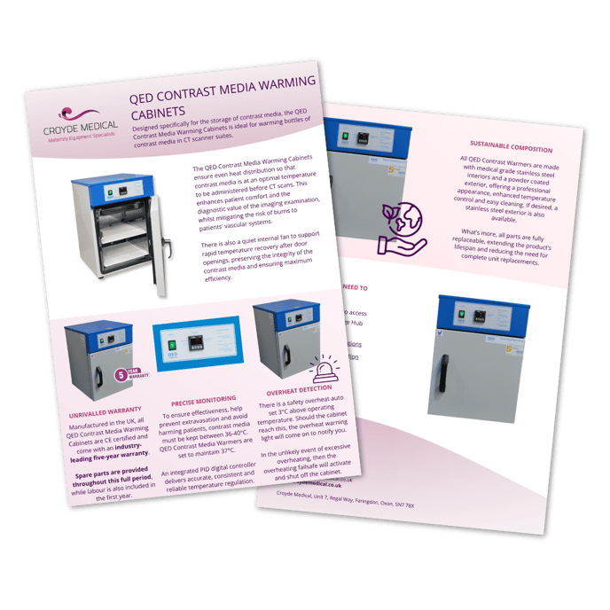 QED Contrast Media Warming Cabinets Flyer Icon