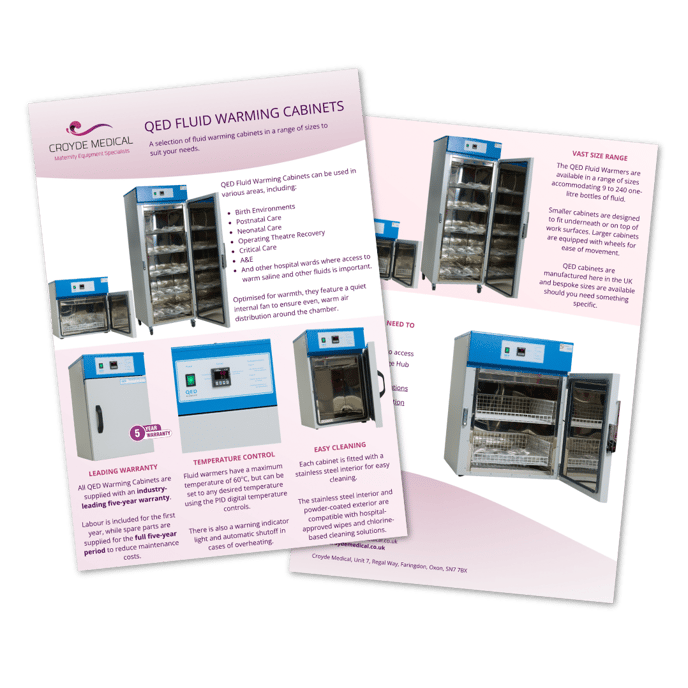 QED Fluid Warming Cabinets Flyer Icon