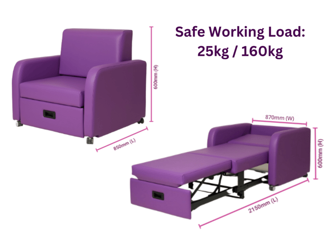 Sleeper Chair Dims Updated